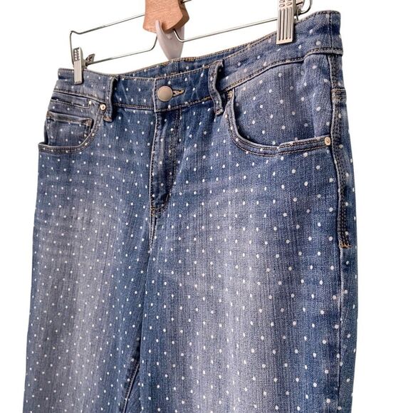 Chicos Platinum Skimmer Denim Dot Jeans in Size 1 (medium) - Picture 5 of 8